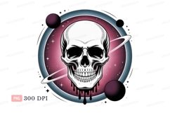 Skull planets cosmic dripping space Product Image 1