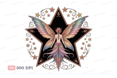 Winged fairy with rainbow wings and star fantasy Product Image 1