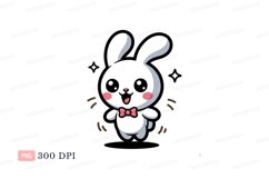 Cute bunny character with bow tie image Product Image 1