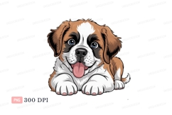 Fluffy Saint Bernard puppy happy canine animal Product Image 1