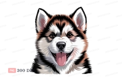 Happy husky dog face puppy animal Product Image 1