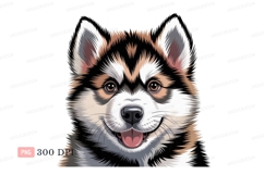 Happy husky dog face puppy canine Product Image 1