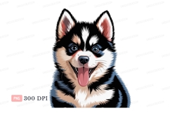 Happy husky dog portrait animal canine Product Image 1