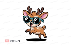 Cute deer wearing sunglasses fawn animal Product Image 1