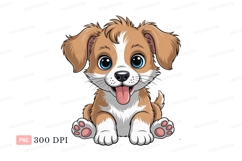 Adorable fluffy puppy with big blue eyes canine cute Product Image 1
