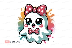 Cute ghost with polka dot bow image Product Image 1