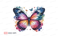 Colorful butterfly wings watercolor splash image Product Image 1