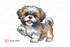 Fluffy brown white puppy dog canine animal Product Image 1