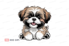 Fluffy puppy with happy expression furry cute Product Image 1