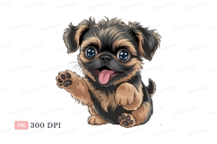 Fluffy puppy waving hello canine animal Product Image 1