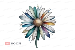 Colorful daisy petals with brown center flower Product Image 1