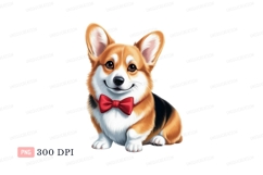 Adorable corgi wearing red bowtie puppy animal Product Image 1