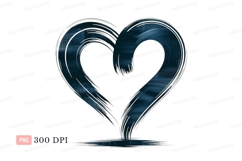 Blue Heart Brush Strokes abstract Product Image 1