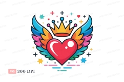 Heart Crown Wings Stars colorful Product Image 1