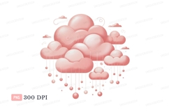 Pink clouds raining pearls drops Product Image 1