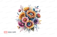 Sunflower daisy floral arrangement bouquet yellow Product Image 1