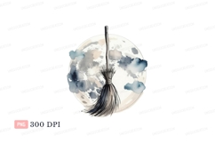 Broom moon clouds night Product Image 1