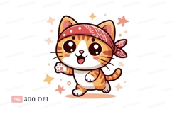 Orange tabby cat wearing bandana cute Product Image 1