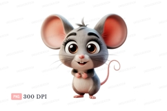 Cute cartoon mouse with big ears animal rodent Product Image 1