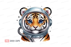 Tiger astronaut blue eyes space helmet Product Image 1