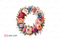 Floral wreath arrangement roses peonies Product Image 1