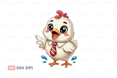 Cute chick wearing tie bird cartoon Product Image 1