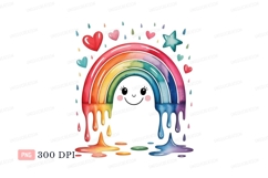 Happy dripping rainbow with hearts and stars image Product Image 1