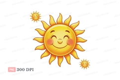 Smiling suns radiating warmth yellow orange Product Image 1
