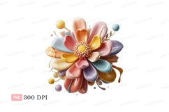 Colorful liquid flower petals pastel Product Image 1