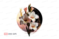 White pink gladiolus bouquet flowers Product Image 1