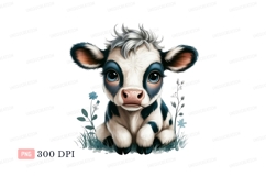 Adorable baby cow with big blue eyes calf cute Product Image 1