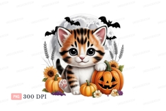 Kitten Halloween Autumn Harvest pumpkin Product Image 1