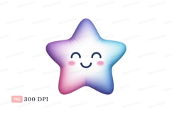 Smiling star with pink cheeks happy cute Product Image 1