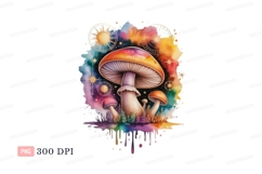 Colorful mushrooms celestial cosmic art stars Product Image 1