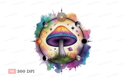 Psychedelic mushroom celestial circle moon Product Image 1