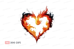 Fiery Heart Shape Flames fire orange Product Image 1