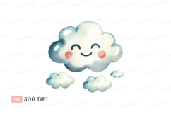 Happy smiling cloud with blush cheeks image Product Image 1