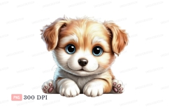 Adorable fluffy puppy with big blue eyes canine cute Product Image 1