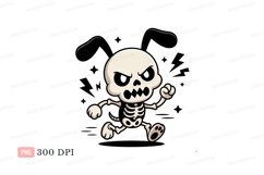 Angry cartoon skeleton running spooky Product Image 1