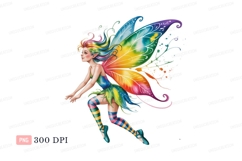 Rainbow winged fairy dancing wings colorful Product Image 1