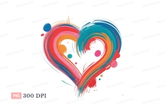 Colorful heart brush strokes abstract paint Product Image 1