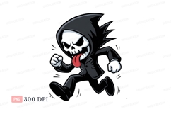 Cartoon grim reaper running with tongue out image Product Image 1