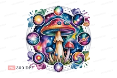 Psychedelic mushroom cosmic art galaxy stars Product Image 1