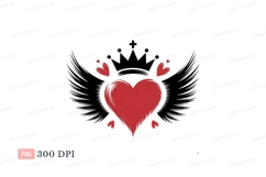 Red hearts painted brush strokes love romance Product Image 1