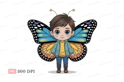 Boy butterfly costume wings blue Product Image 1