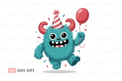Blue monster happy birthday celebration party Product Image 1