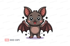 Cute bat cartoon animal flying Product Image 1