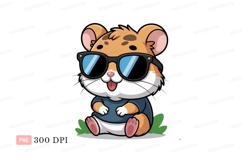 Cute hamster wearing sunglasses rodent animal Product Image 1