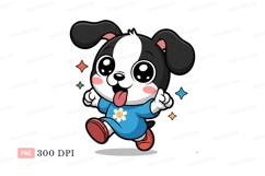 Cute cartoon dog running happily puppy happy Product Image 1