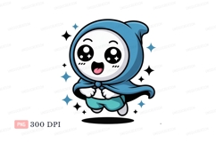 Cute character blue cape stars image Product Image 1